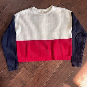 color block cropped sweater